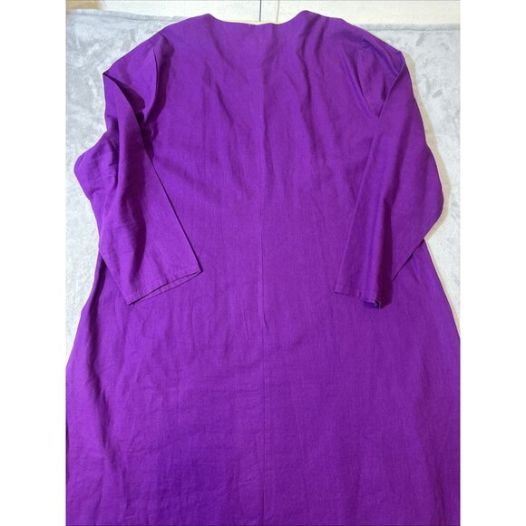 Ashro Women’s XXL Linen Blend Dashiki Tunic Dress Purple Ethnic African Print - Picture 11 of 11